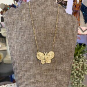 Park Lane “NASH” Necklace – Gold Filigree Butterfly